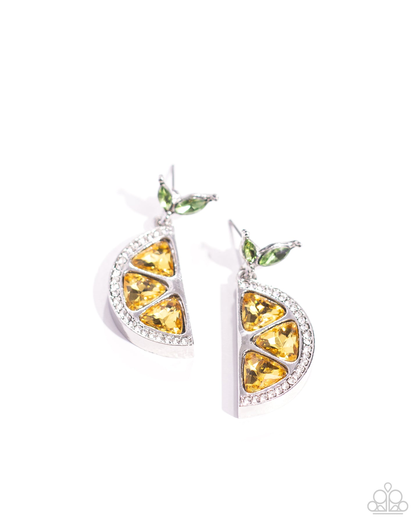 Lady Lemon - Yellow Gem Lemon Post Back Earring Paparazzi E2058