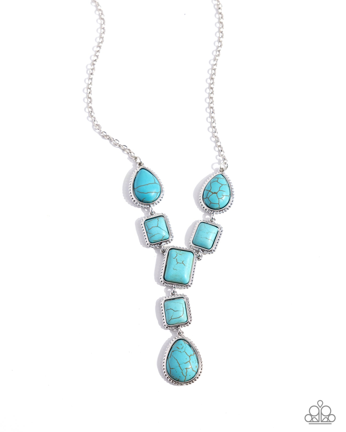 Defaced Deal - Blue Turquoise Stone Santa Fe Style Necklace Paparazzi N2284