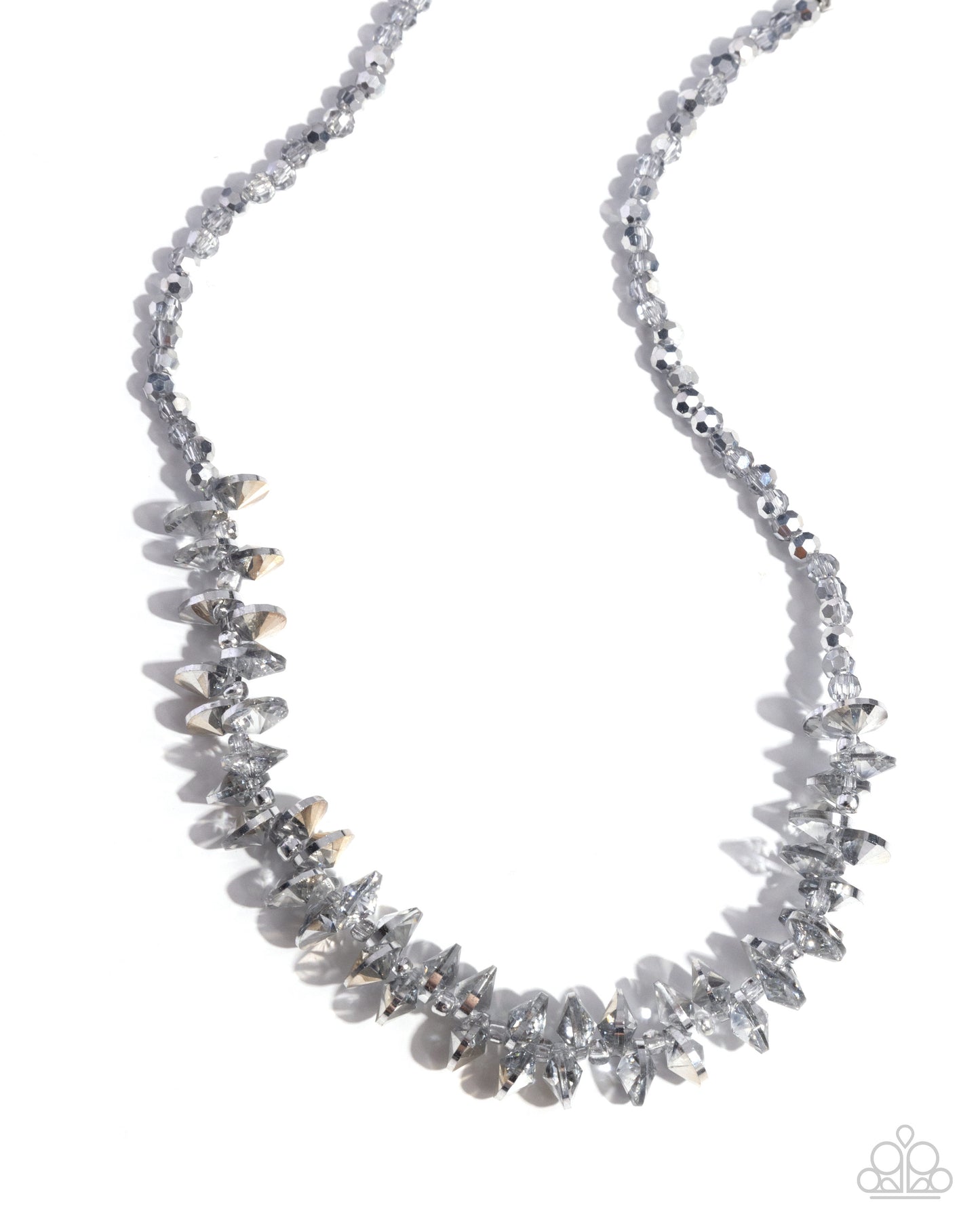 Flickering Fashion - Silver Prism Like Bead Necklace Paparazzi N2368