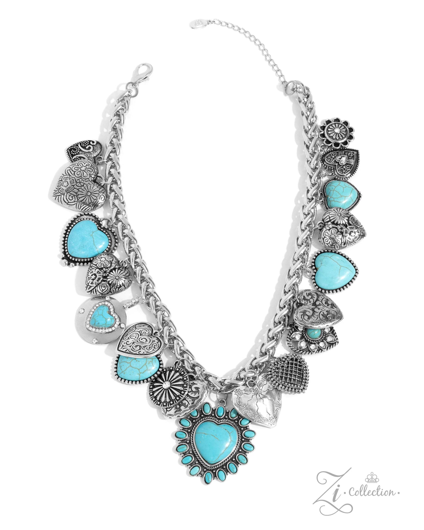 Devoted - Turquoise Heart Santa Fe Style 2024 ZI Collection Necklace Paparazzi