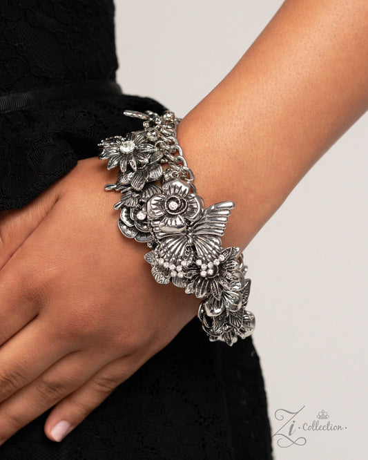 Intentional Impression - Silver Butterfly 2024 Zi Collection Bracelet Paparazzi B1838