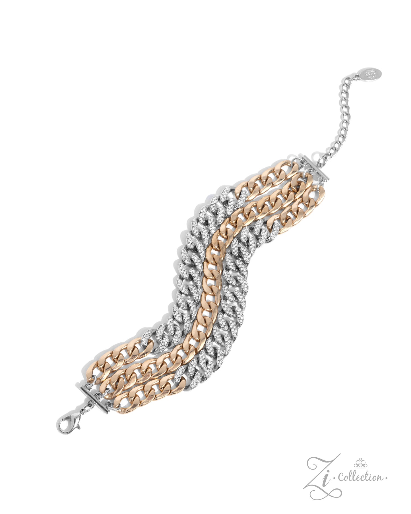 Confident Conviction - Multi Gold & Silver Curb Chain Bracelet 2024 ZI Collection Paparazzi B1836