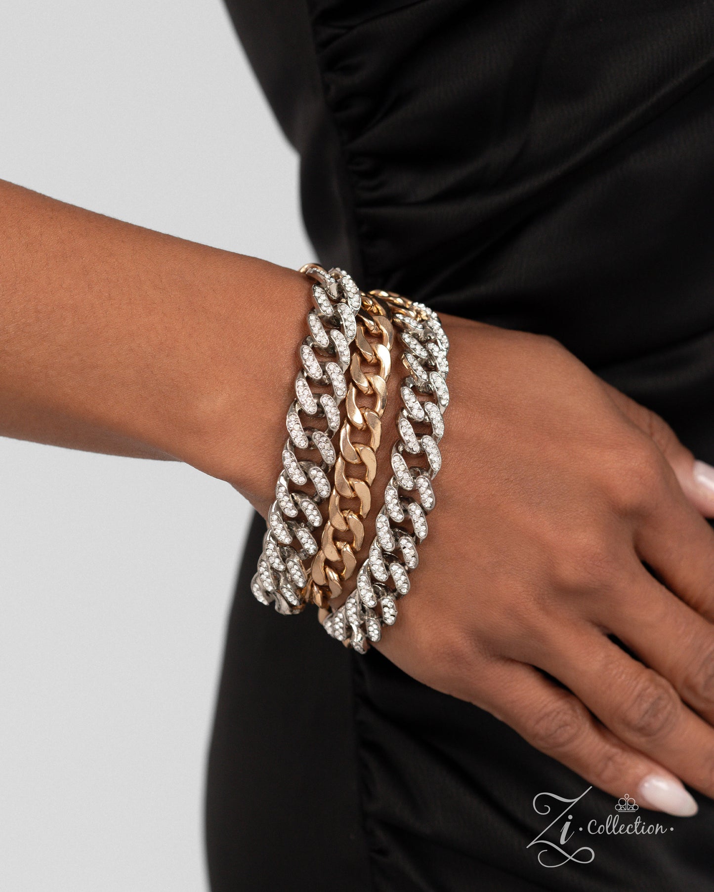 Confident Conviction - Multi Gold & Silver Curb Chain Bracelet 2024 ZI Collection Paparazzi B1836