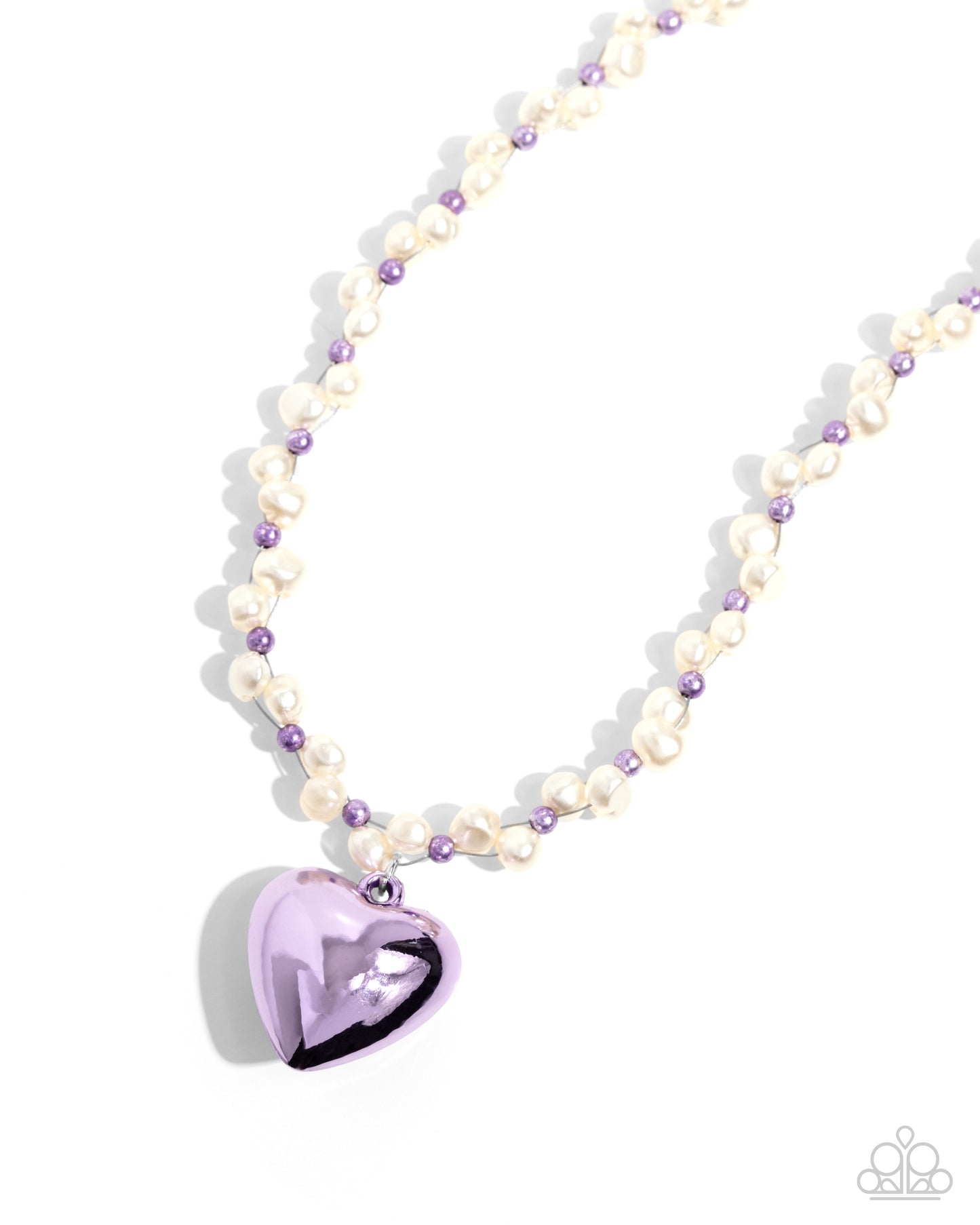 Mermaid Model - Purple Lavender & Baroque White Pearl Braided Necklace Paparazzi N2385