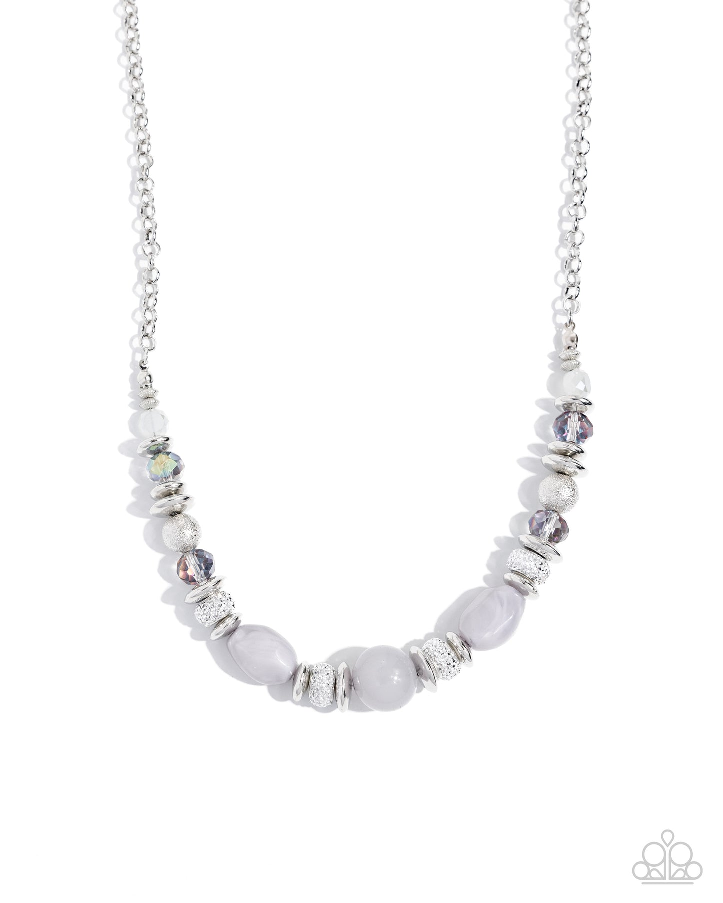 Refined Redux - Silver & Smoky, Northern Droplet Bead Necklace Paparazzi N2377