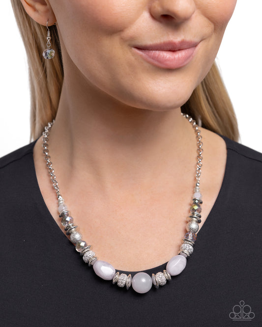 Refined Redux - Silver & Smoky, Northern Droplet Bead Necklace Paparazzi N2377