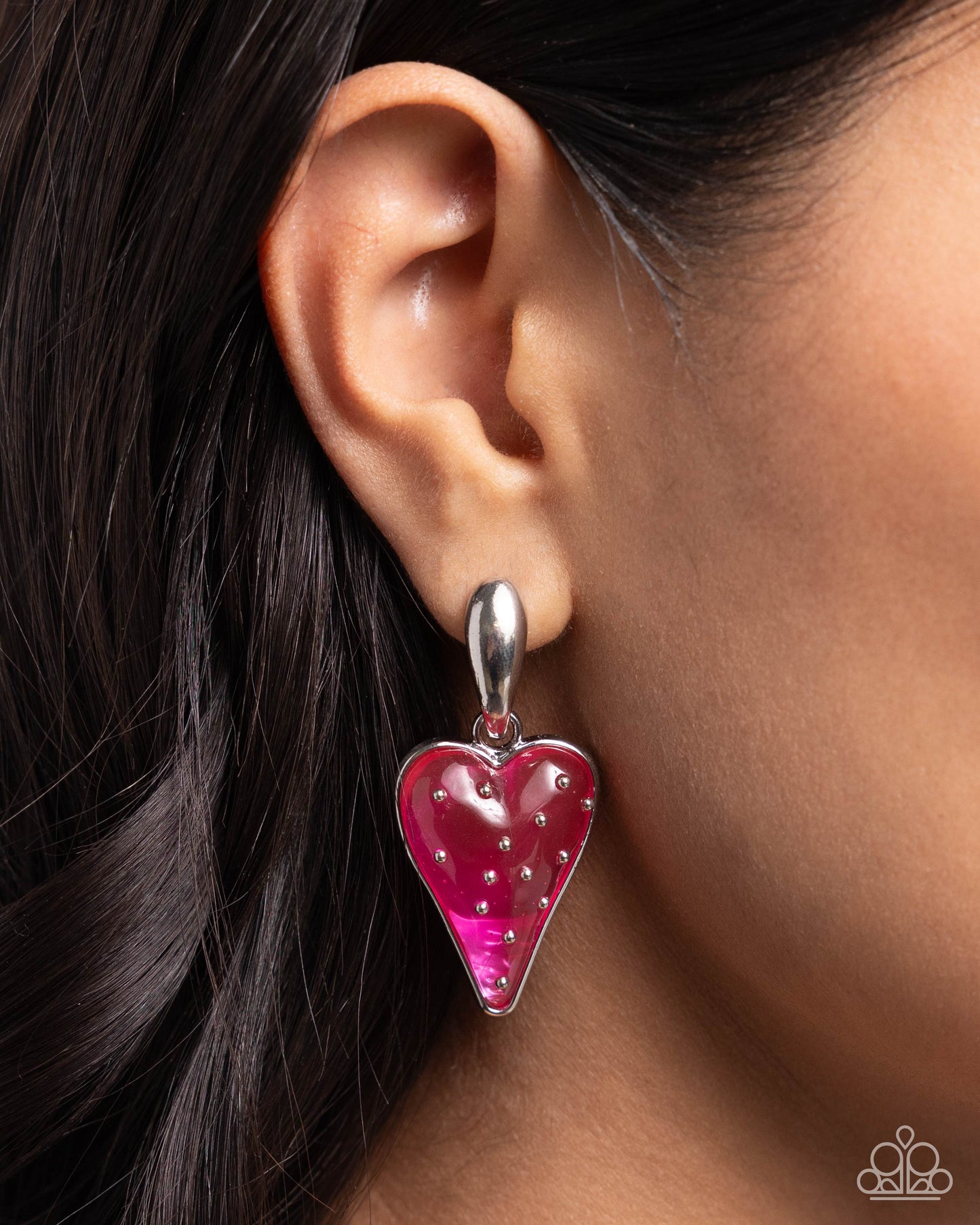 Glossy Goodwill - Pink Strawberry Post Earring Paparazzi E2085