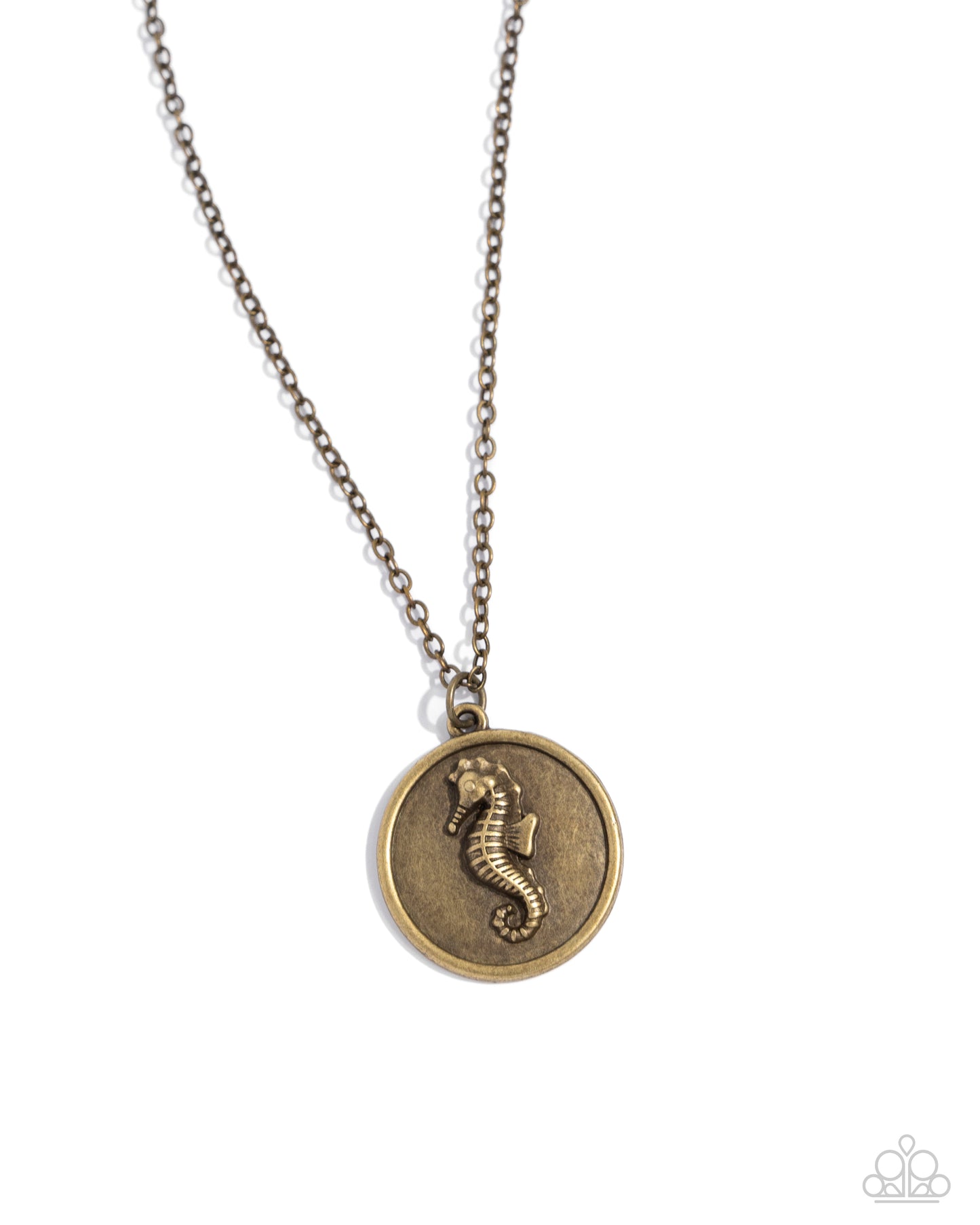 Seahorse Solo - Brass Seahorse Beach Theme Necklace Paparazzi