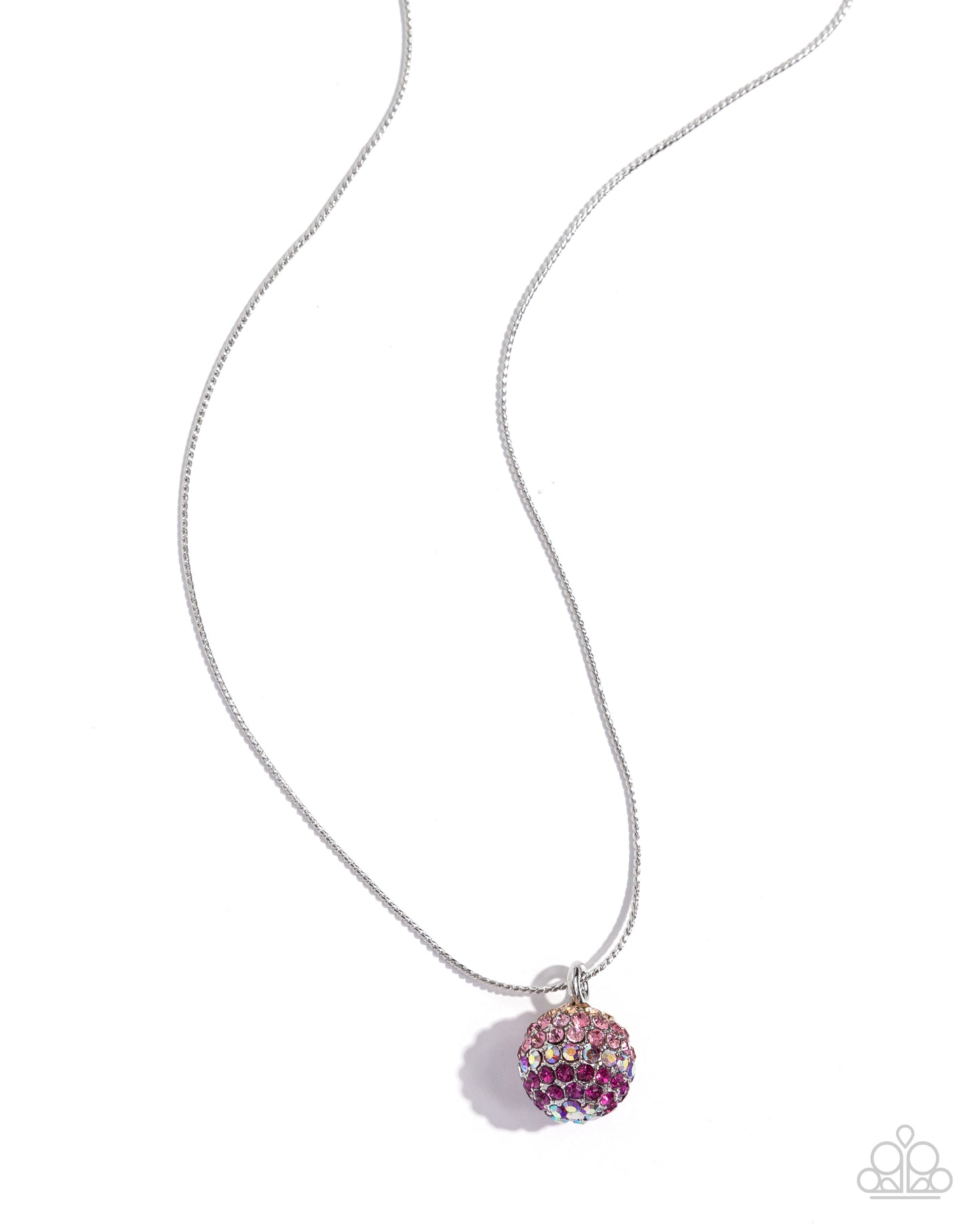 Ornamental Occupation - Pink Ombre', Light Peach, Light Rose, Iridescent & Fuchsia Rhinestone Necklace Paparazzi N2533