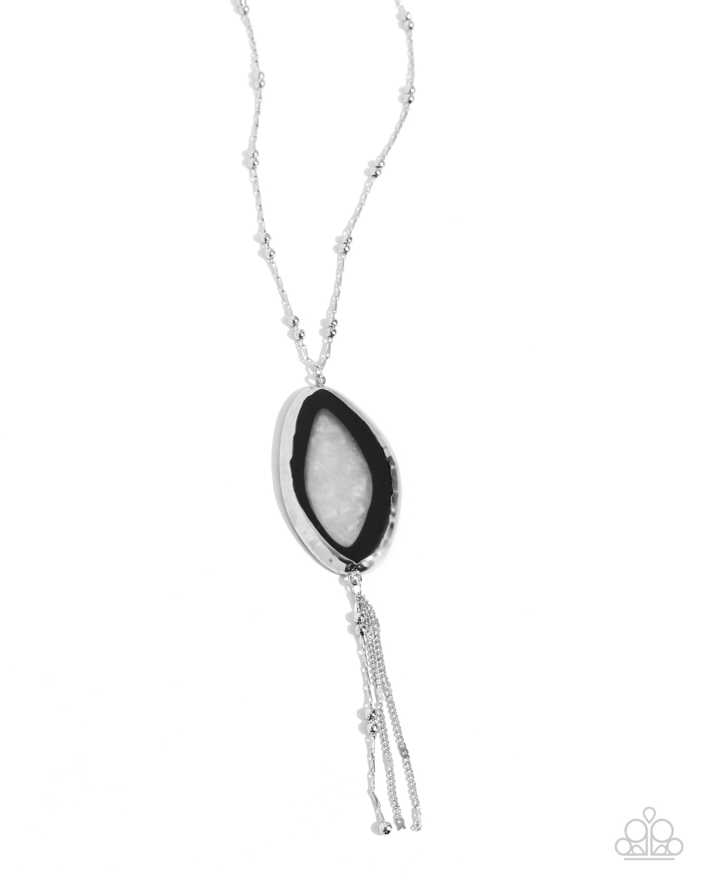 Geode Gamble - Black Geode Like Stone Satellite Chain Necklace Paparazzi N2374