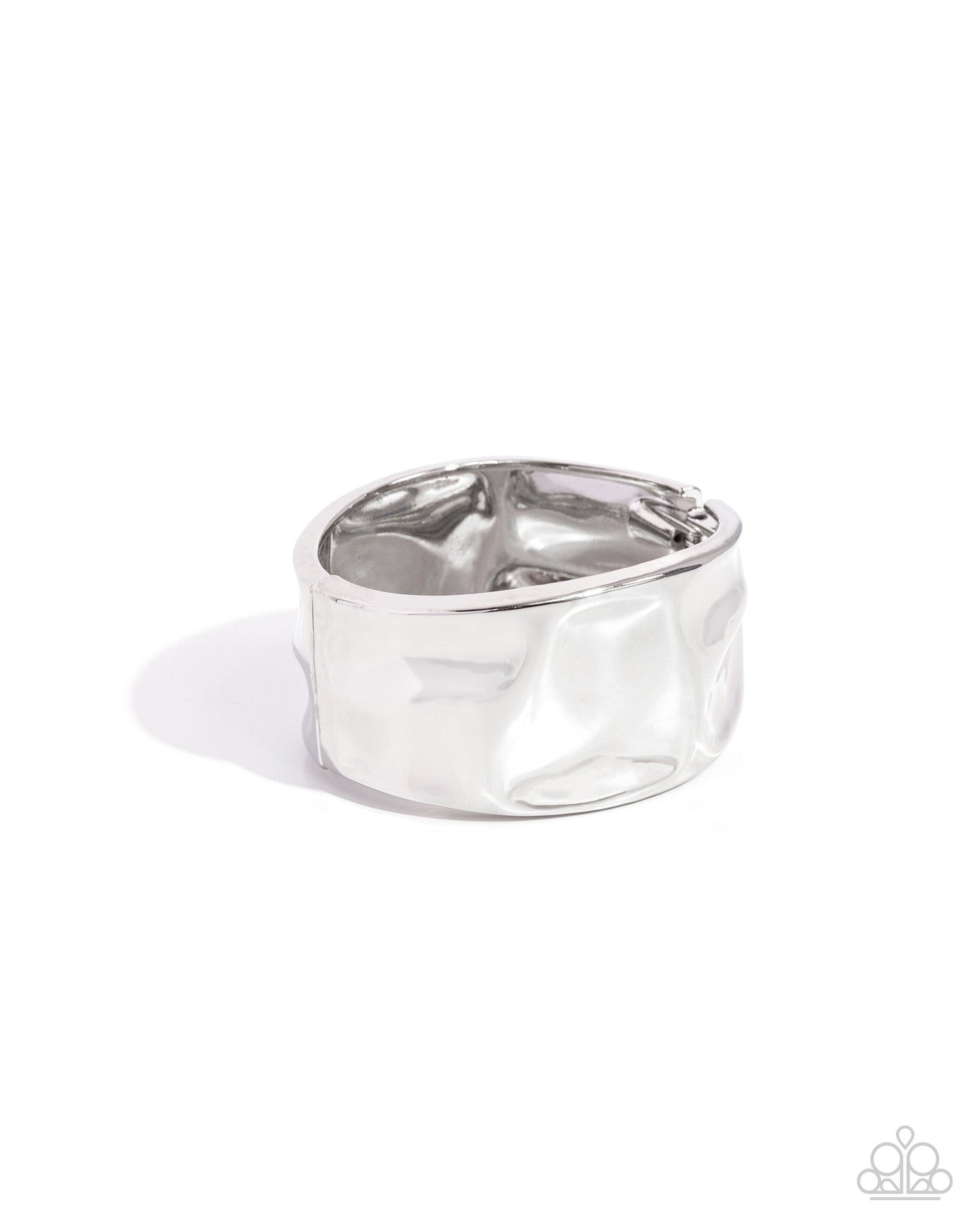 Hammered Hope - Silver Hammered Hinge Bracelet Paparazzi B2124