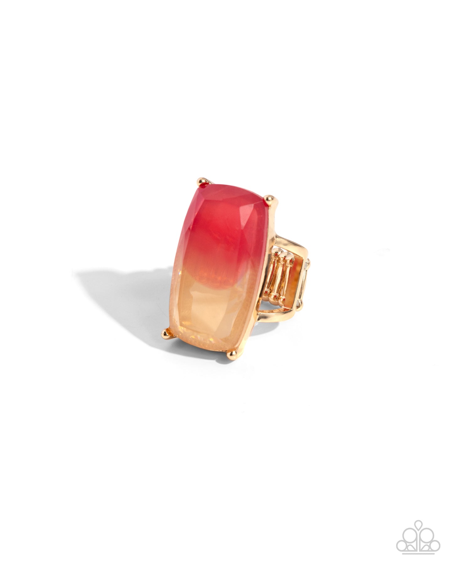 Dramatic Duo - Pink to Peach Gem Elongated Ring Paparazzi R0727