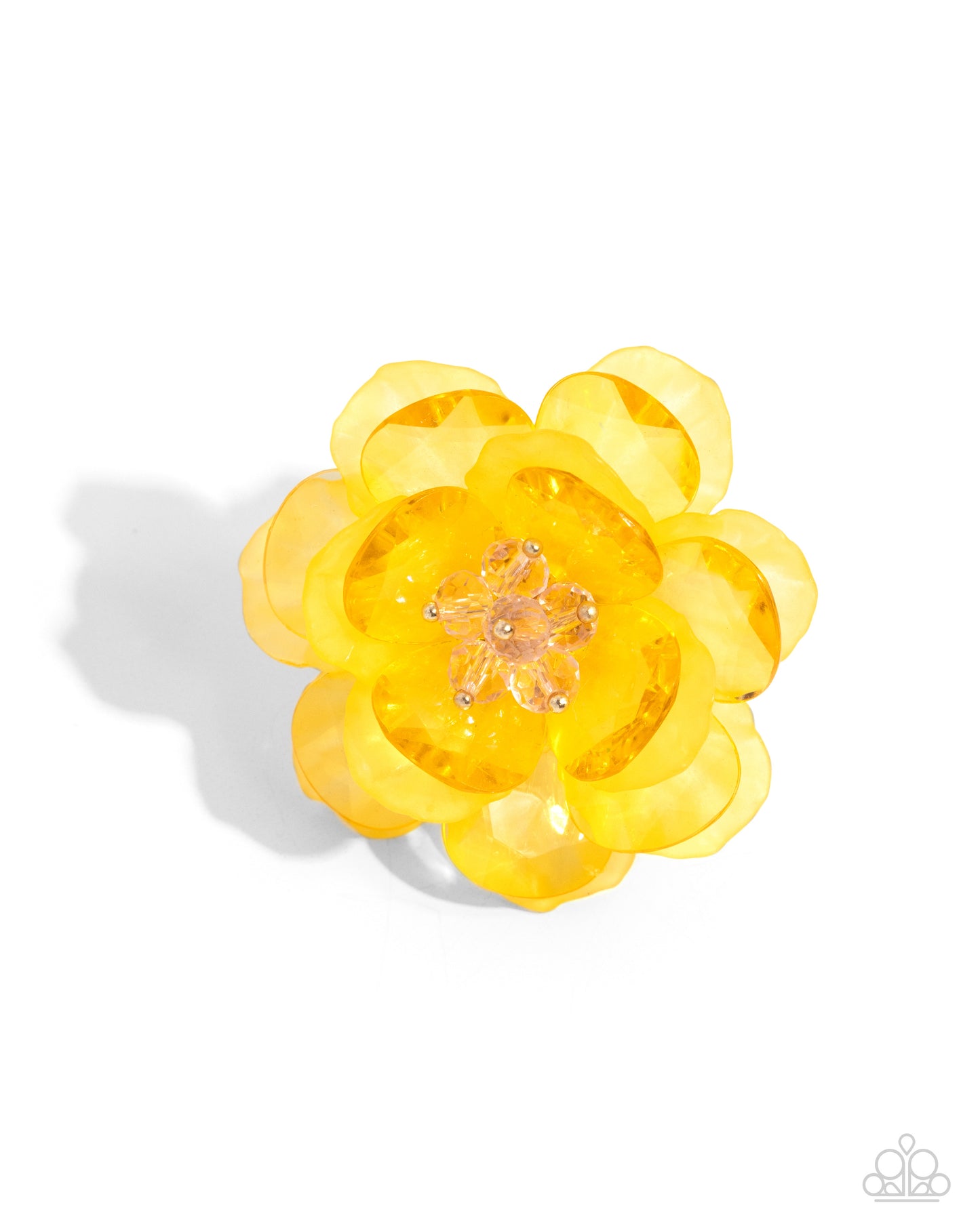 Petal Privilege - Yellow Daffodil Acrylic Flower Ring Paparazzi R0800