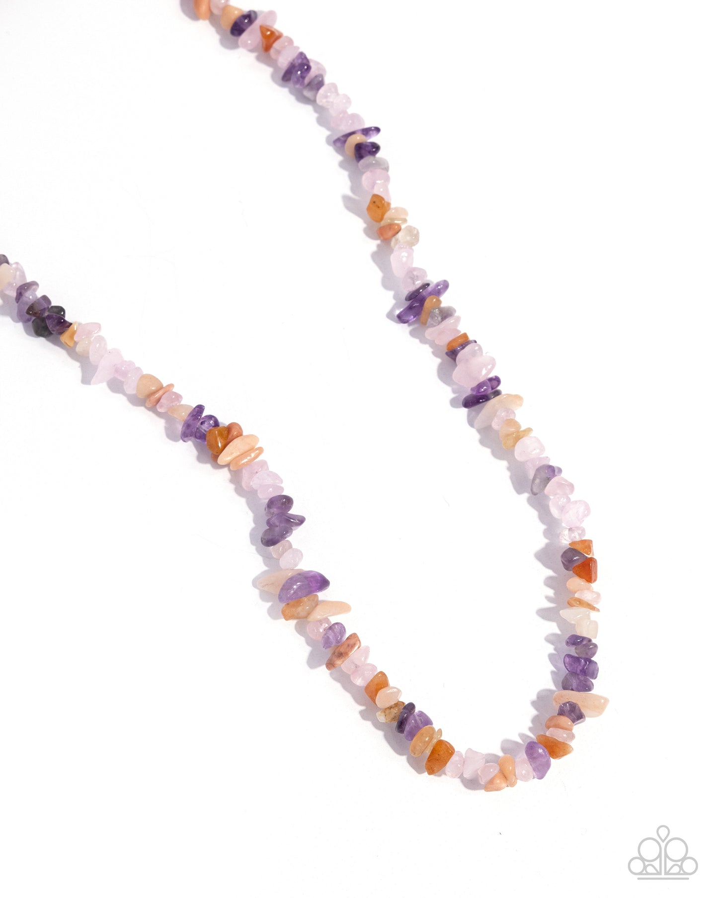 Chiseled Charm - Purple Amethyst, Rose Quartz & Natural Stone Santa Fe Style Necklace Paparazzi N2402