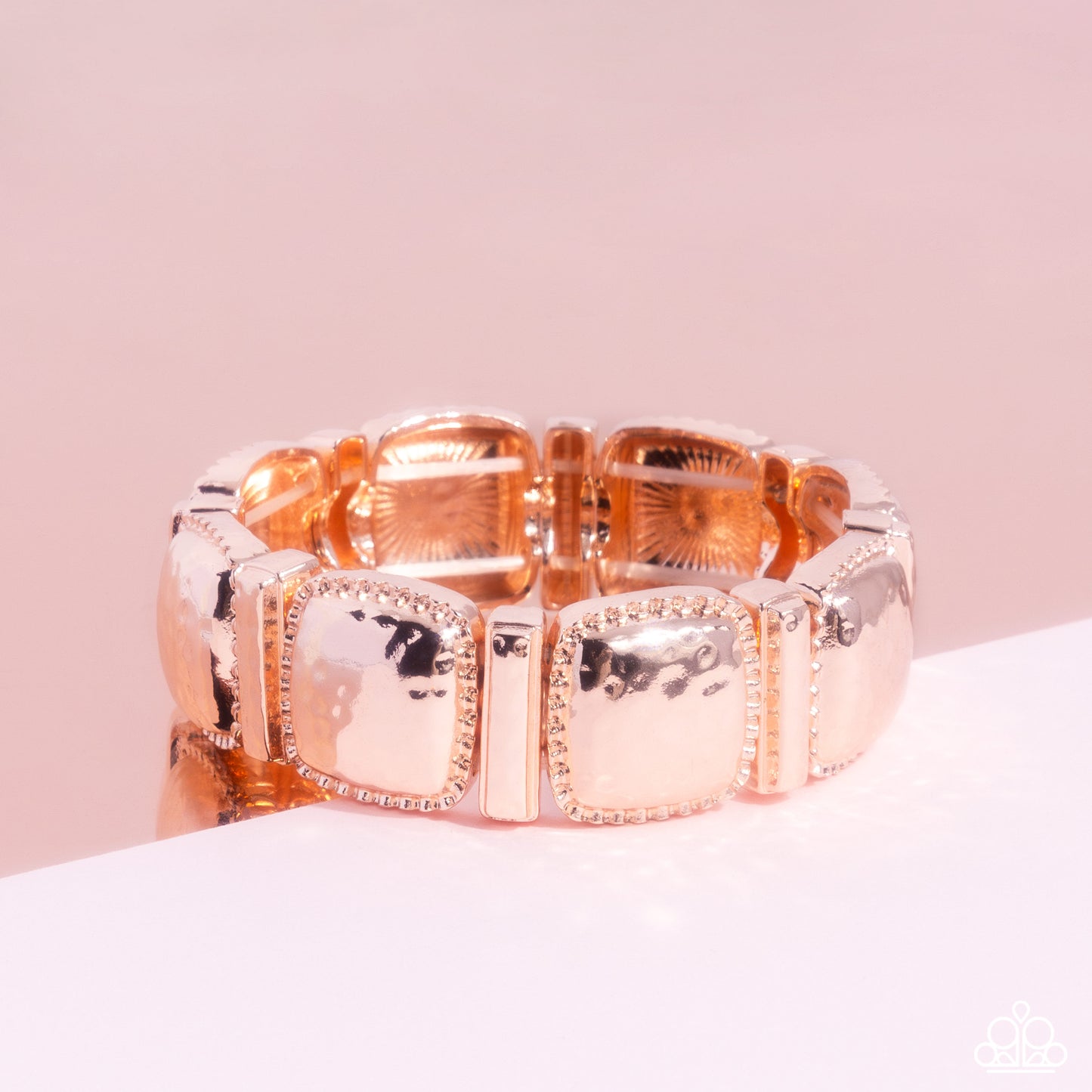 Textured Tranquility - Rose Gold Stretch Bracelet Paparazzi B1771