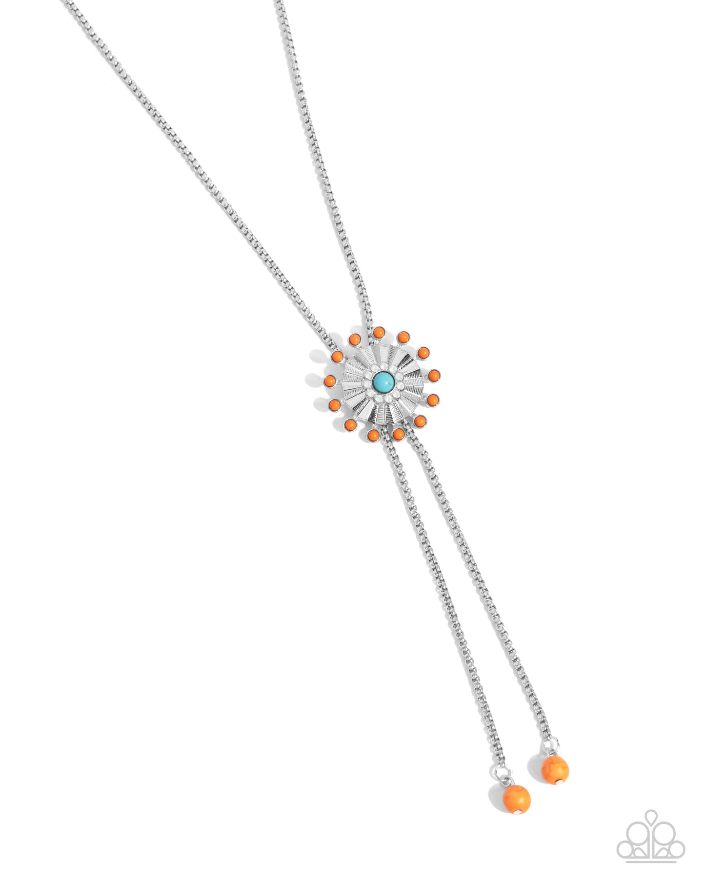 Desert Dalliance - Orange & Turquoise Stone Bolo Santa Fe Style Necklace Paparazzi N2505