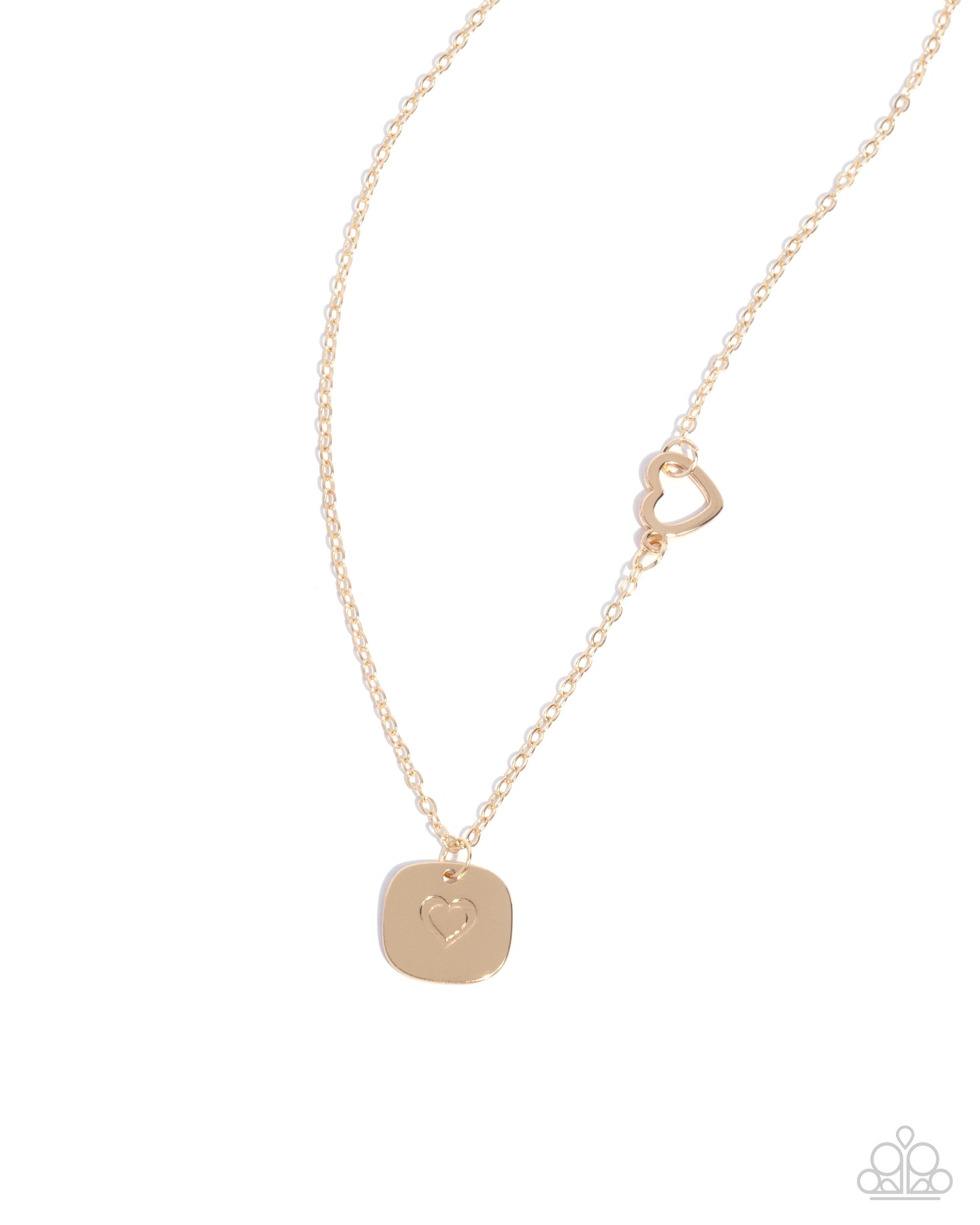 When Can I See You Again? - Gold Heart & Chain Necklace Paparazzi N2485