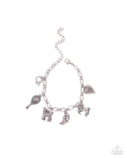 Hush Little Baby - Silver "Hush Little Baby" Inspired Charm Style Bracelet Paparazzi B2185