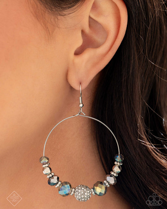 Ignited Intent - Silver, UV Splashed & Opalescent Bead Earring Magnificent Musings Fashion fix July 2024 Paparazzi E2145