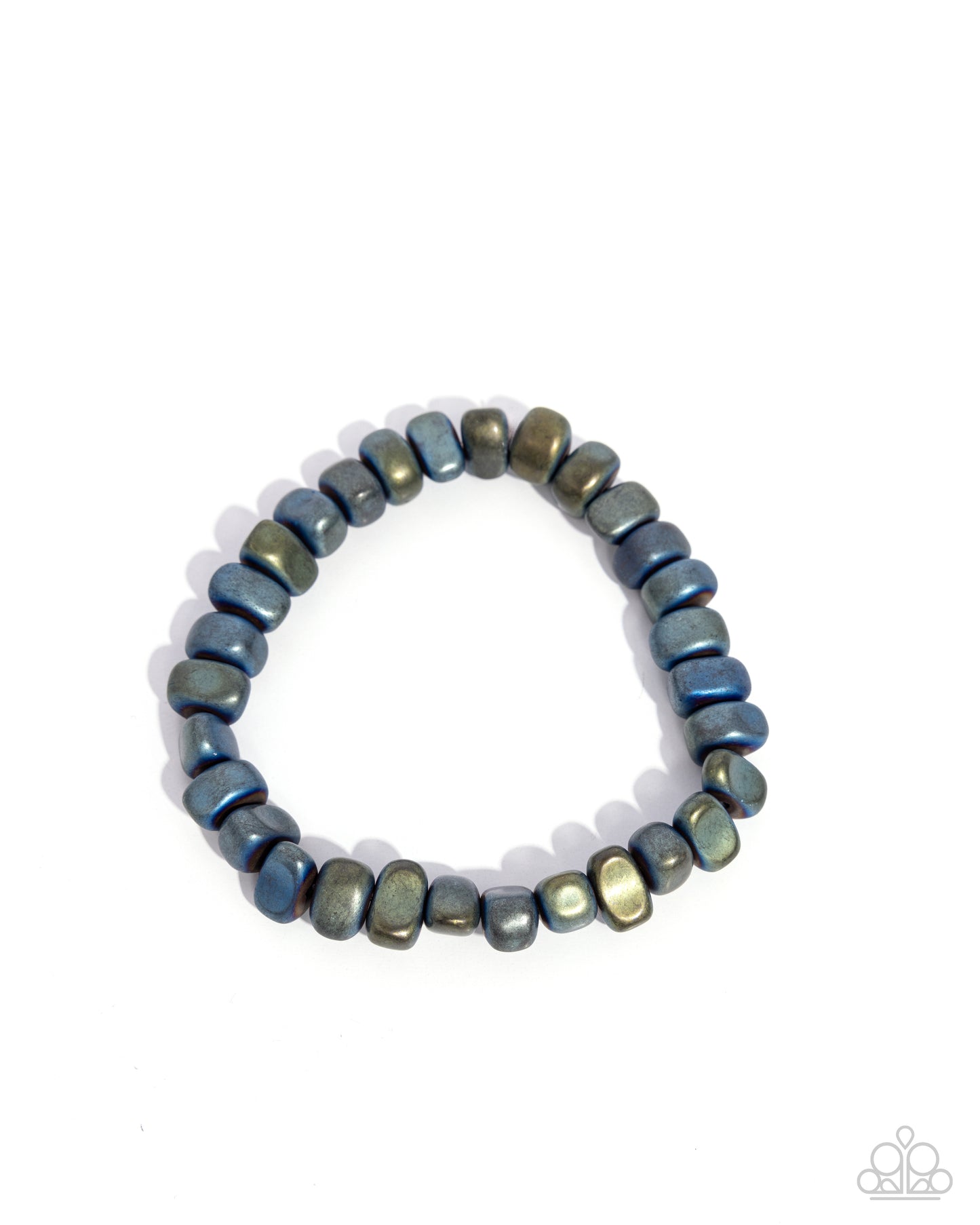 Matte Motivation - Green Matte Metallic Bead Urban Stretch Bracelet Paparazzi B1768