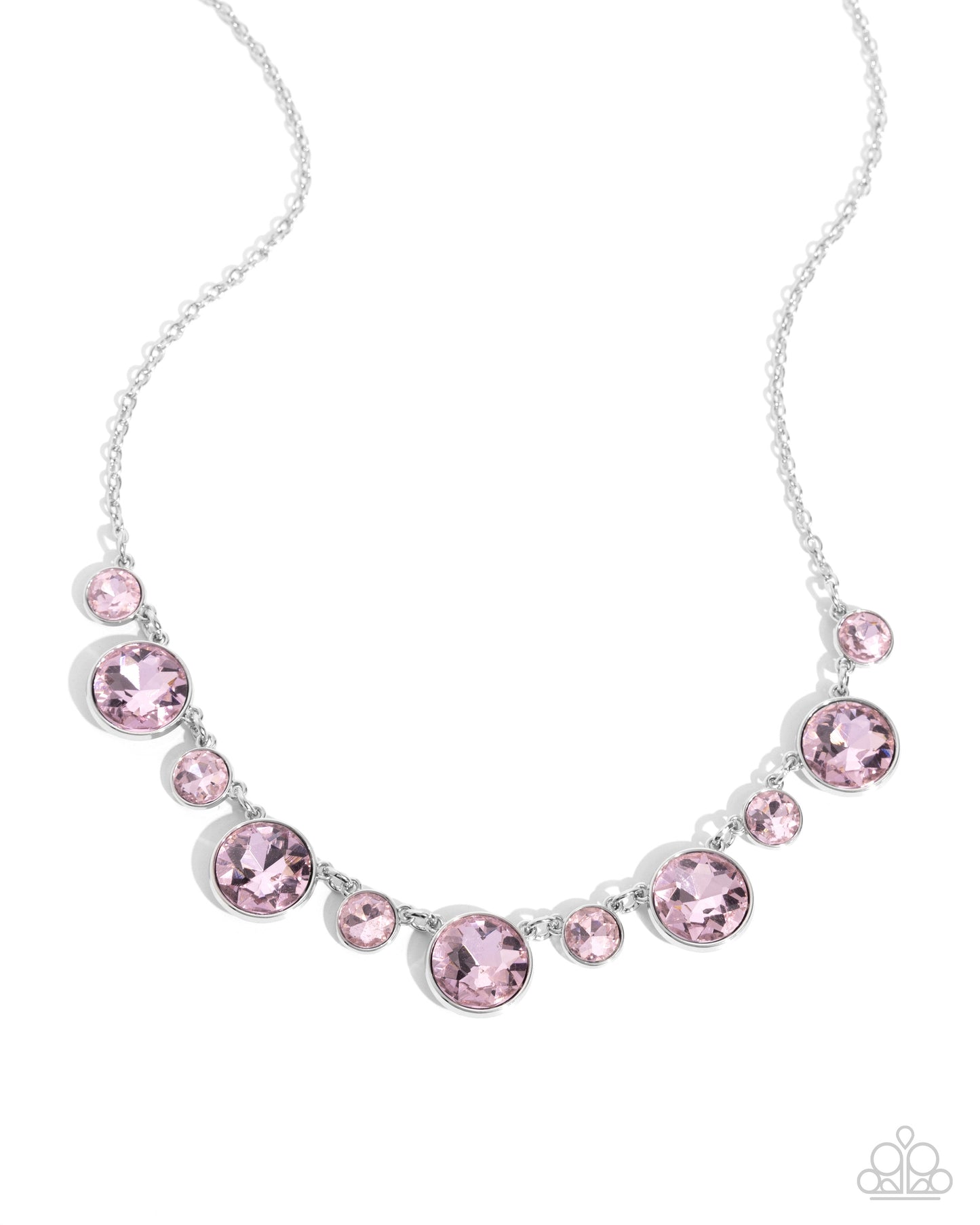 Genteel Gallery - Pink Defaced Gem Necklace Paparazzi N2394