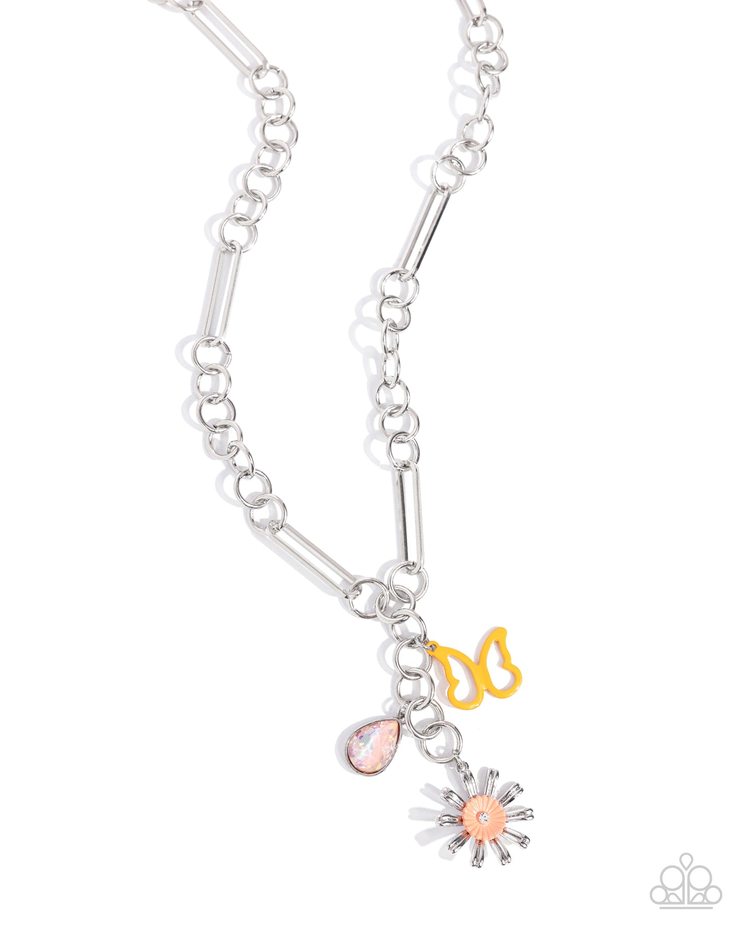 Aerial Adventure - Orange Butterfly Charm Necklace Paparazzi N2547