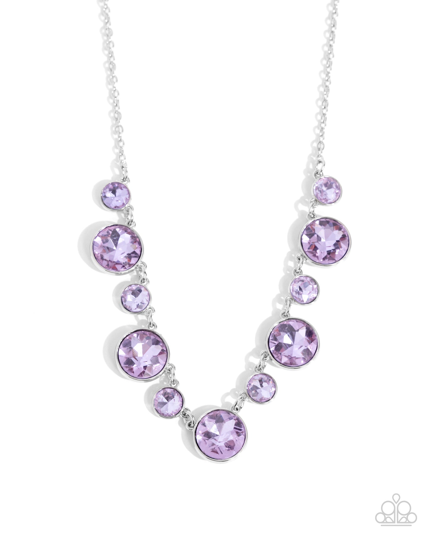 Genteel Gallery - Purple Violet Defaced Gem Necklace Paparazzi N2395