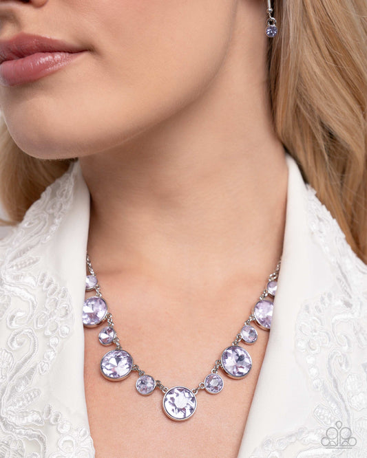 Genteel Gallery - Purple Violet Defaced Gem Necklace Paparazzi N2395