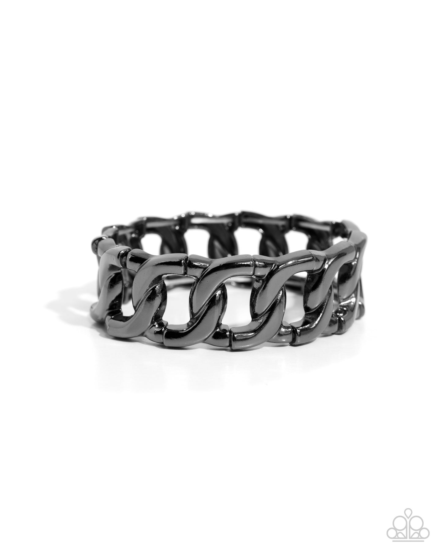 Forged in Fame - Black Gunmetal Stretch Bracelet Paparazzi B1703