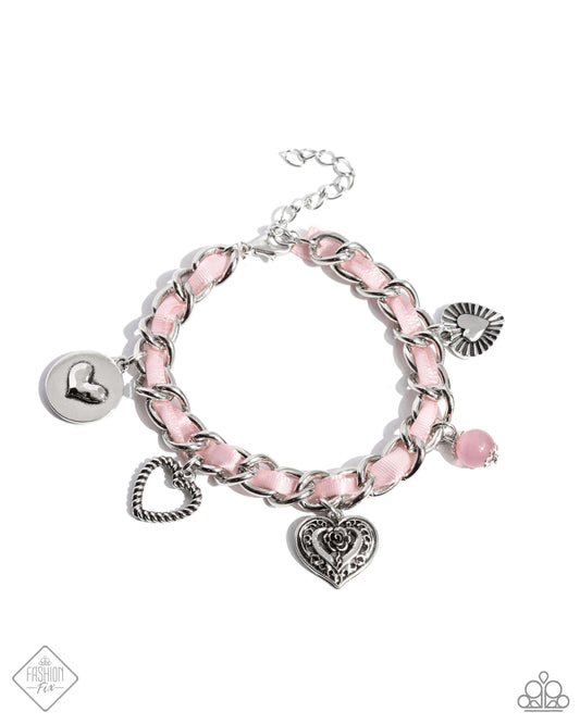 Charming Contender - Pink Charm Bracelet Glimpses Of Malibu October 2024 Fashion Fix Paparazzi B1873