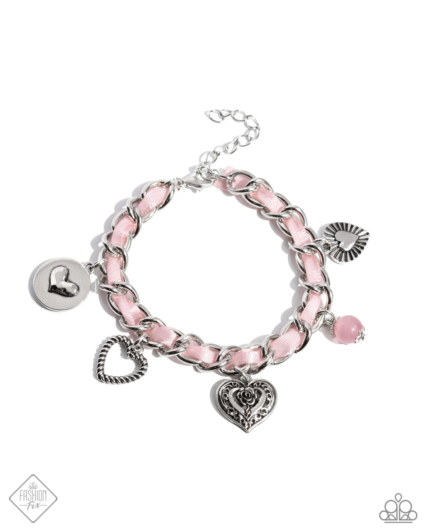 Charming Contender - Pink Charm Bracelet Glimpses Of Malibu October 2024 Fashion Fix Paparazzi