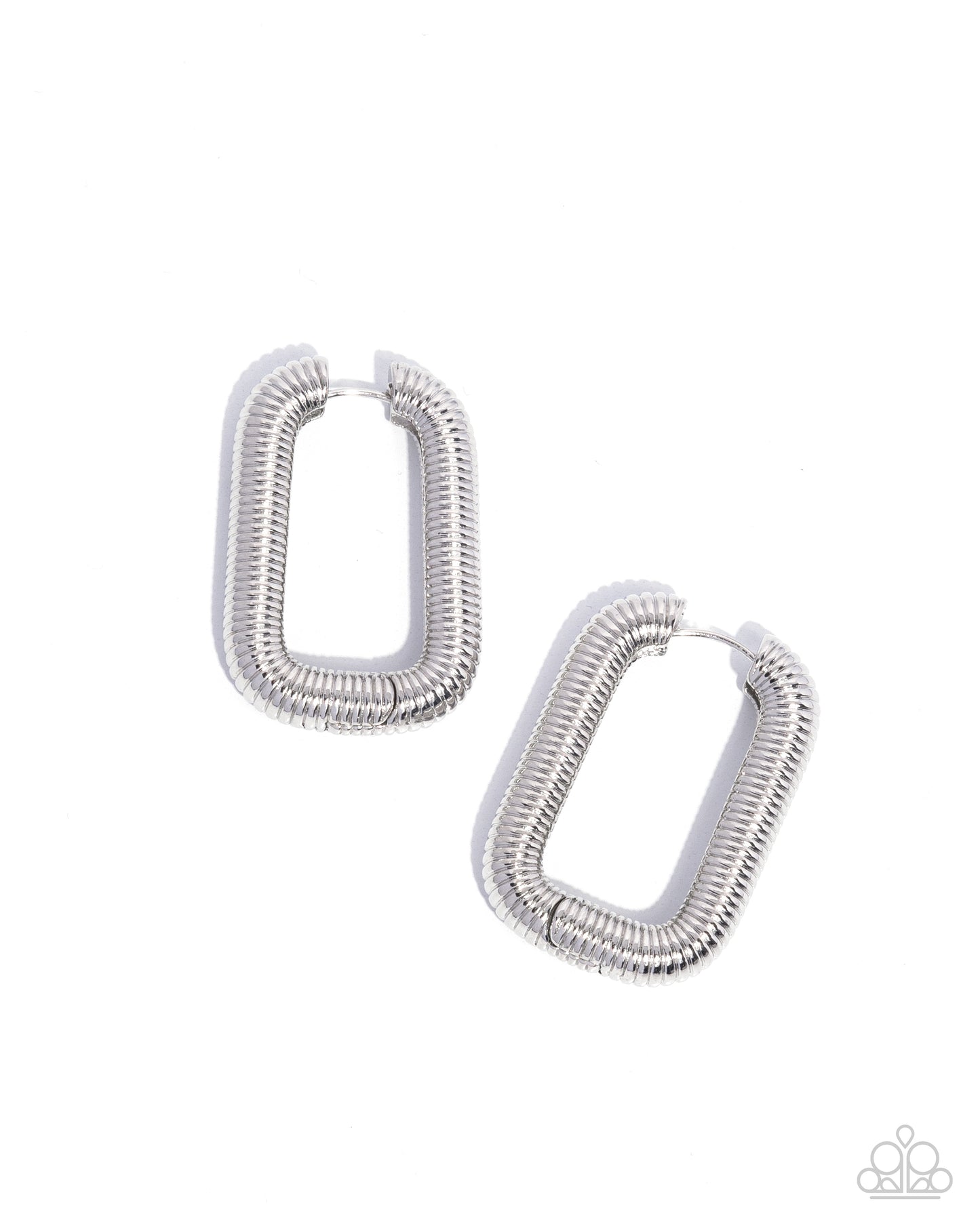 Spiral Supply - Silver Loop Hinge Hoop Earring Paparazzi E2120