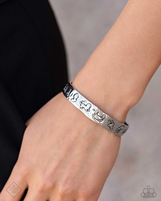 Astrology A-Lister - Silver Cuff Bracelet Sunset Sightings Fashion Fix August 2024 Paparazzi