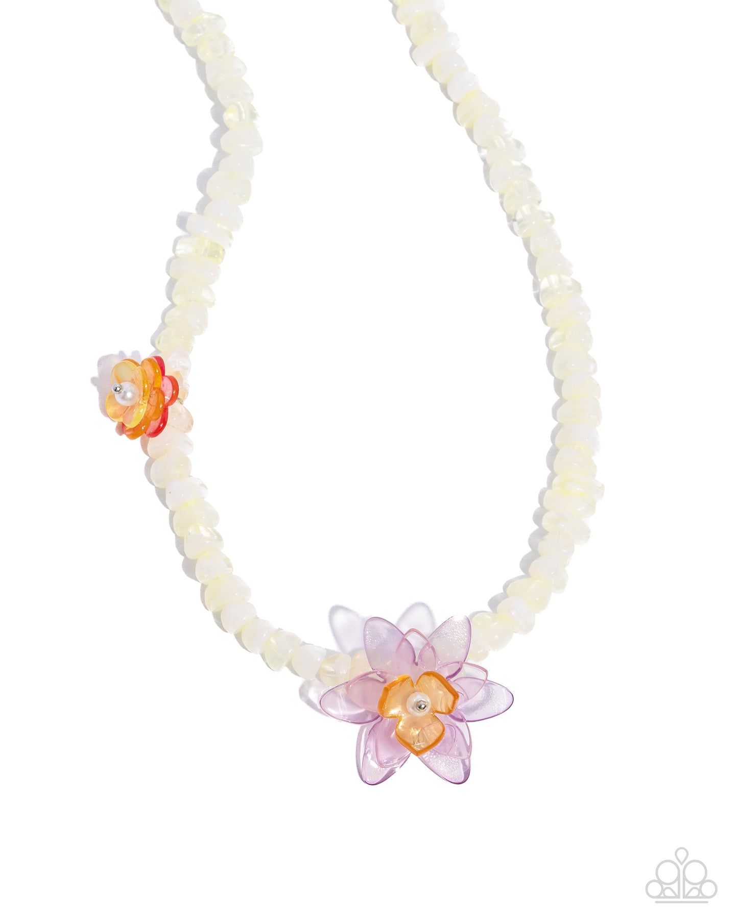 Malibu Master - Multi Ivory, Lavender, Baby Pink, Saffron Flower Necklace Paparazzi N2834