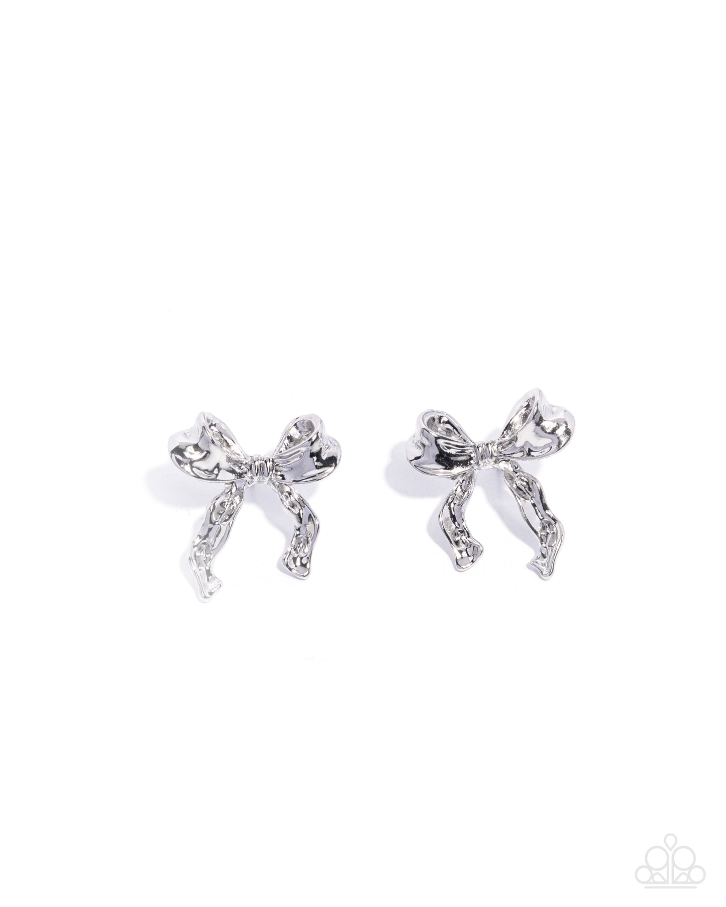 Princess Treatment - Silver Bow Post Earring Paparazzi E2138