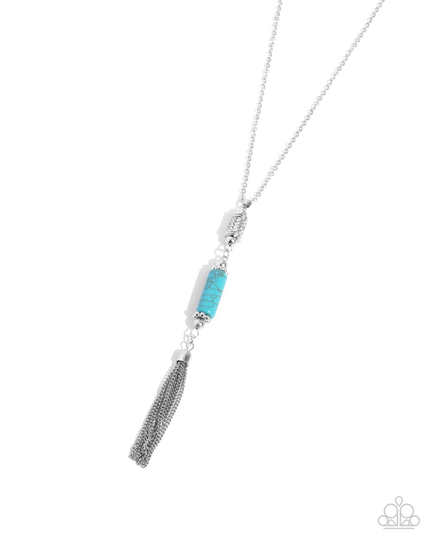 Vertical Vacation - Blue Turquoise Stone Santa Fe Style Necklace Paparazzi N2459