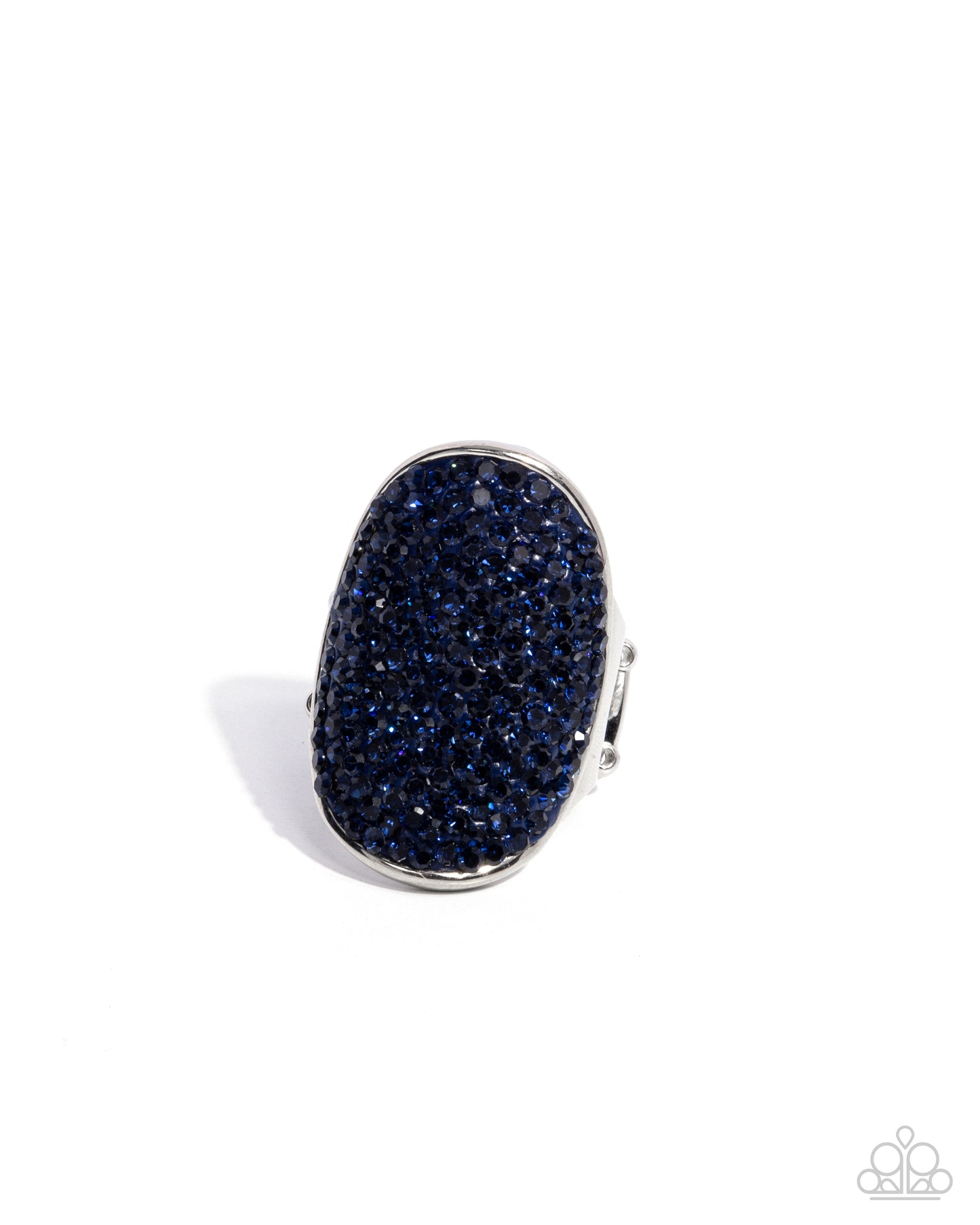 Exaggerated Elitist - Blue Navy Glassy Montana Rhinestone Ring 2024 Convention Exclusive Paparazzi R0479