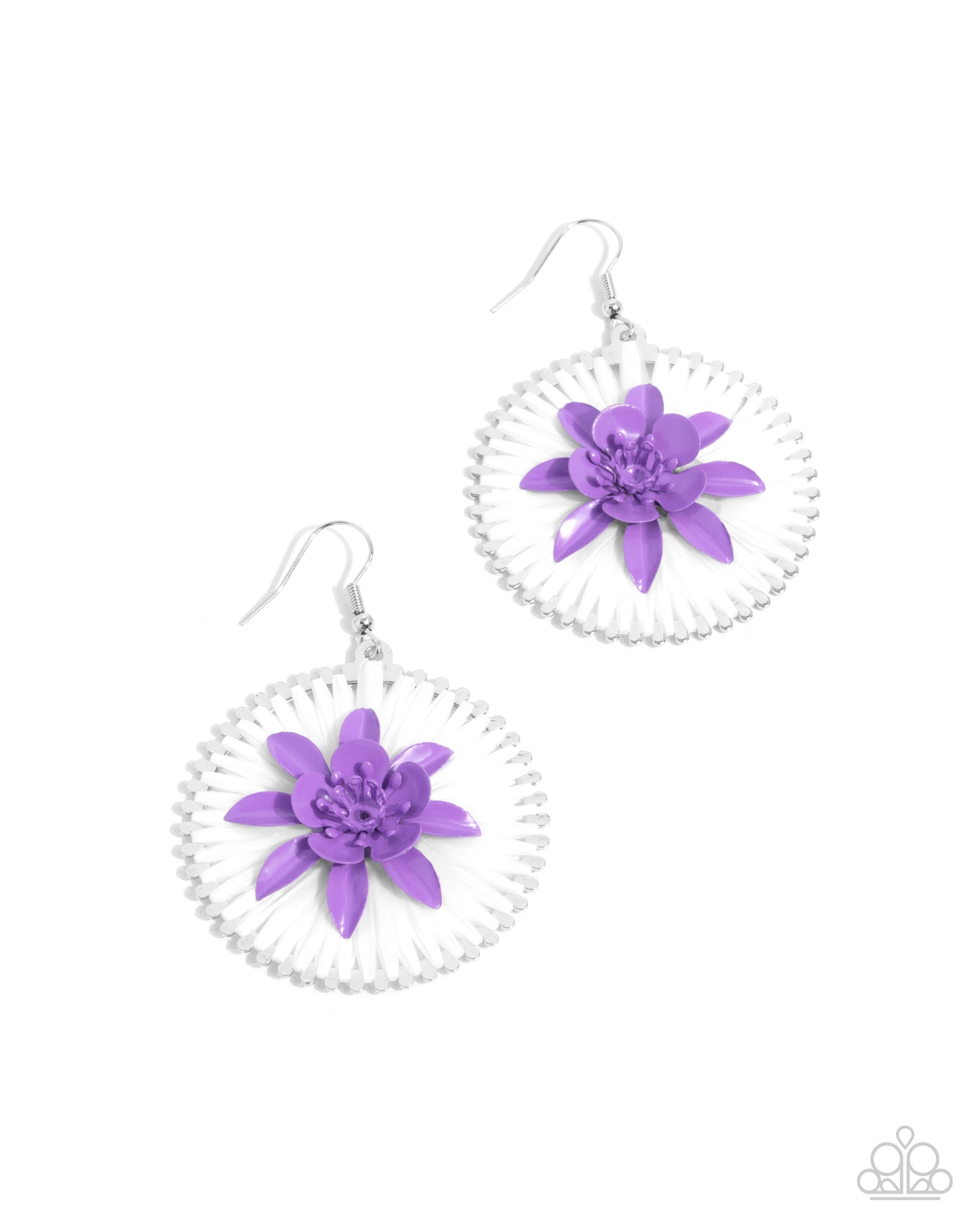 Dancing Daydream - Purple Pastel Lilac Painted Flower Earring Paparazzi E2239