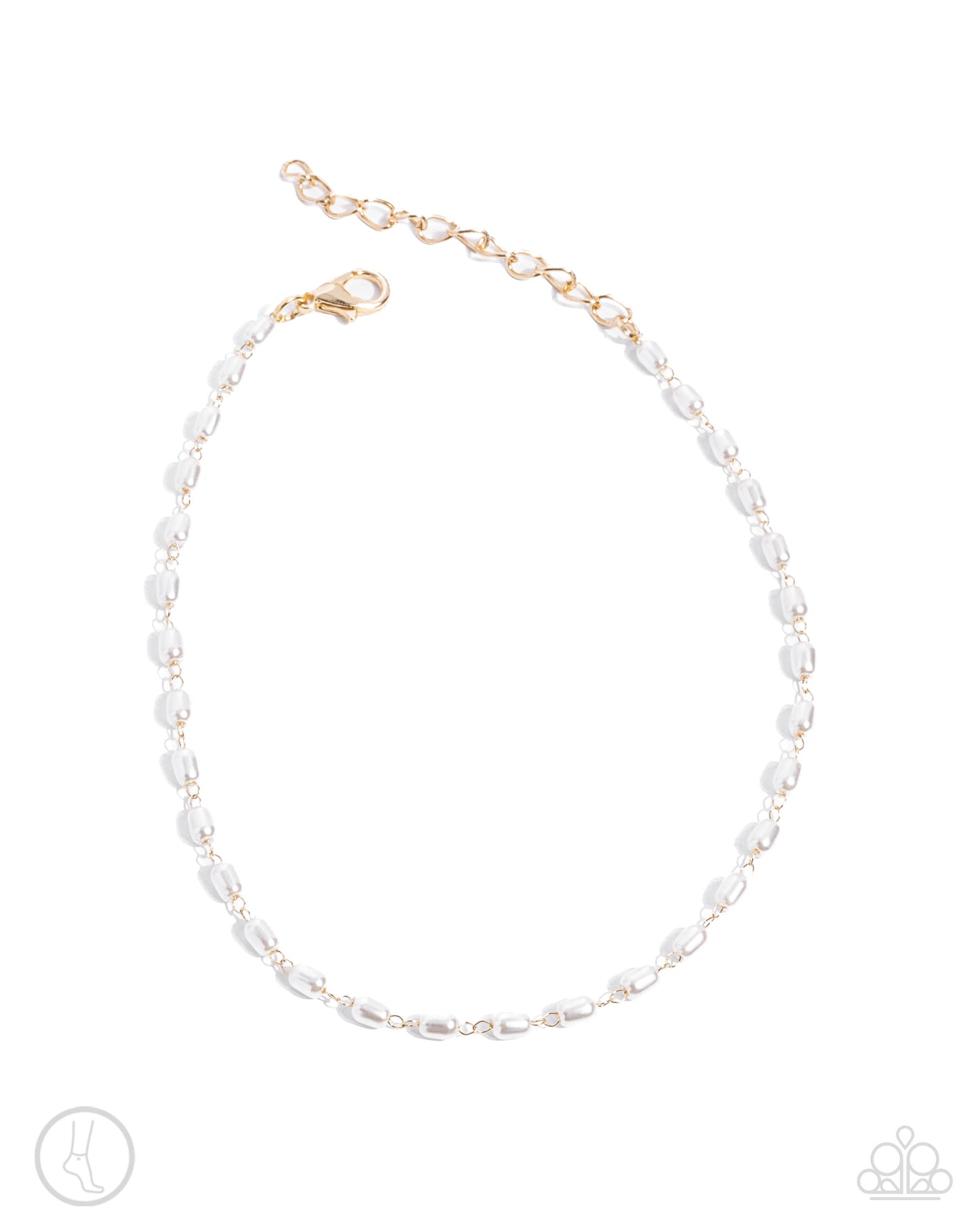 Pearl Purpose - Gold & White Pearl Anklet Paparazzi