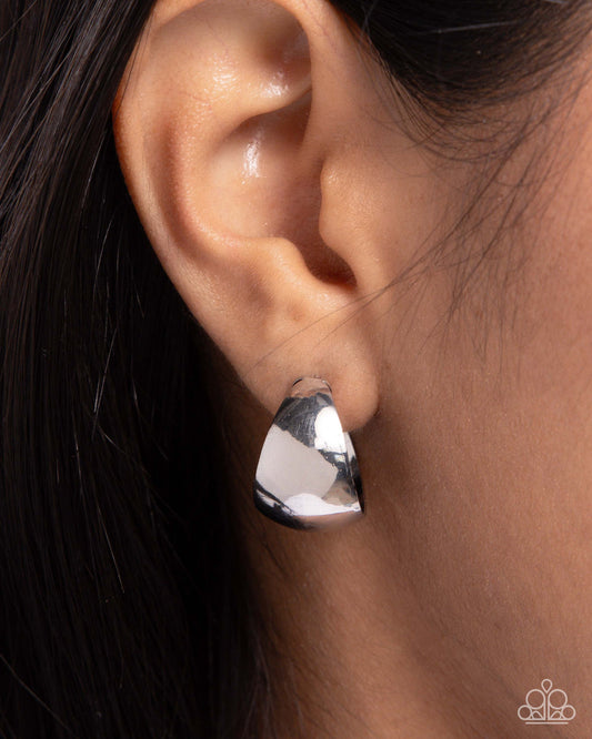 Suddenly Shiny - Silver 3/4 Inch Hoop Earring Paparazzi E2521