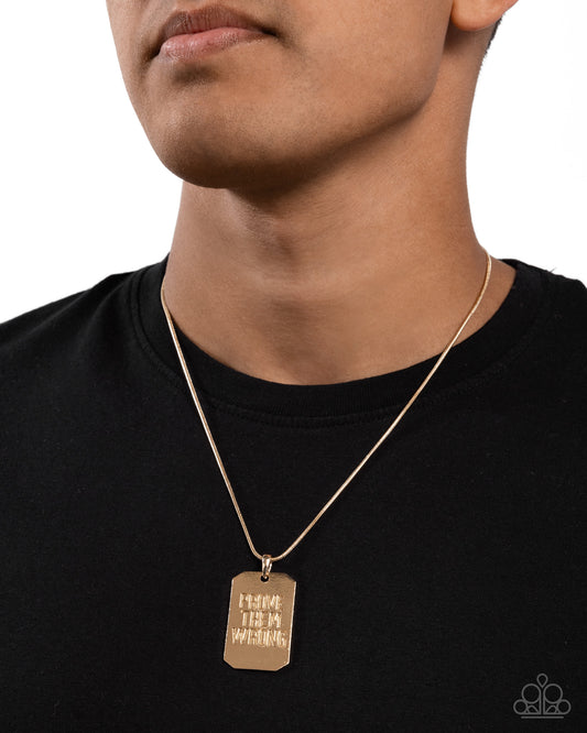 Prove Them Wrong - Gold Inspirational "Prove Them Wrong" Pendant Urban Necklace Paparazzi