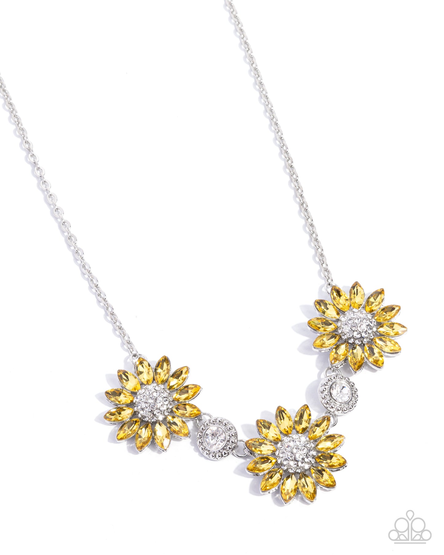 Vulnerable Vacation - Yellow Gem Flower Necklace Paparazzi N2531