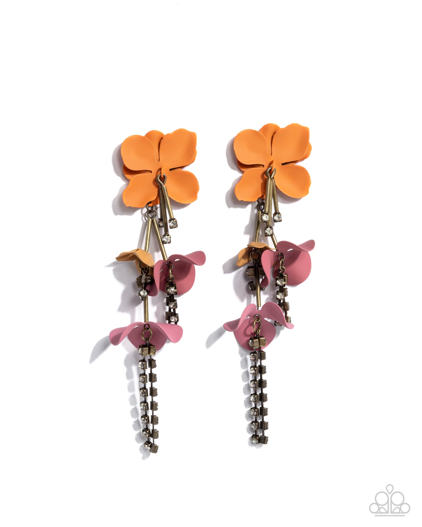 Capitol Chic - Multi Orange, Desert Rose, Buckthorn Brown Flower Earring 2024 Convention Exclusive Paparazzi E2124