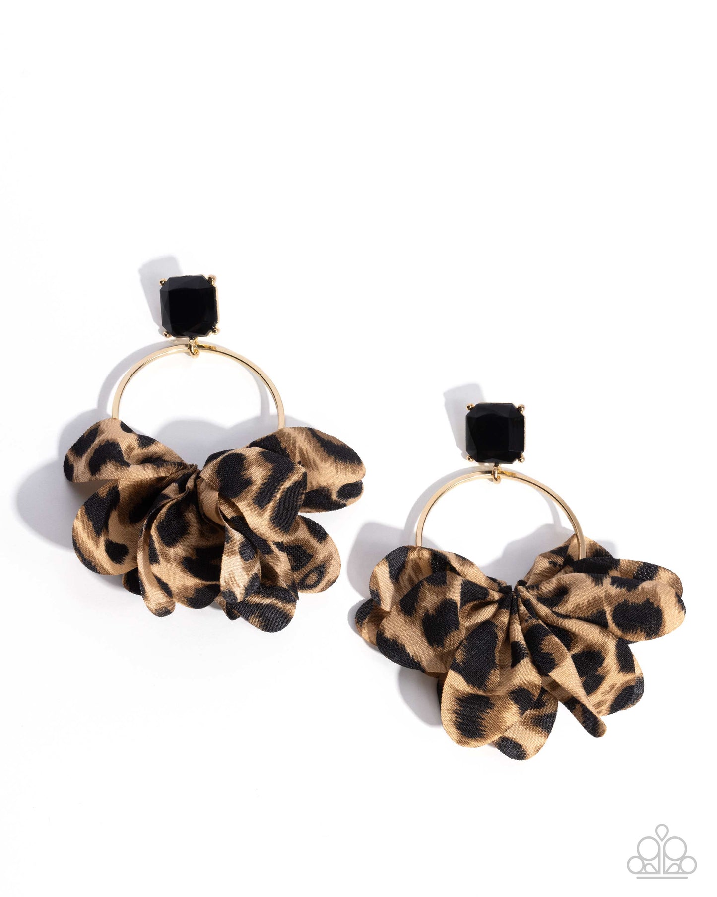 Charming Cheetah - Gold & Cheetah Printed Bow Post Earring Life Of The Party September 2024 Paparazzi E2147