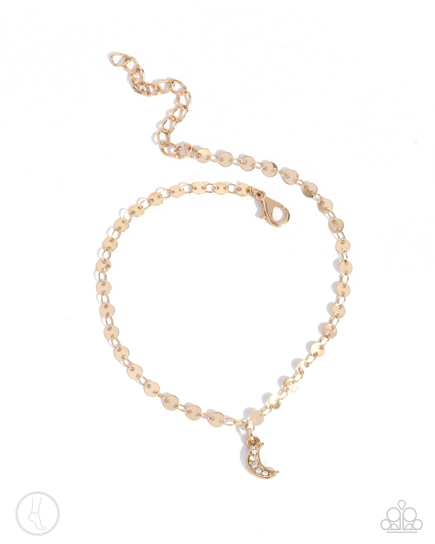 Crescent Chic - Gold Crecent Moon Anklet Paparazzi B1614