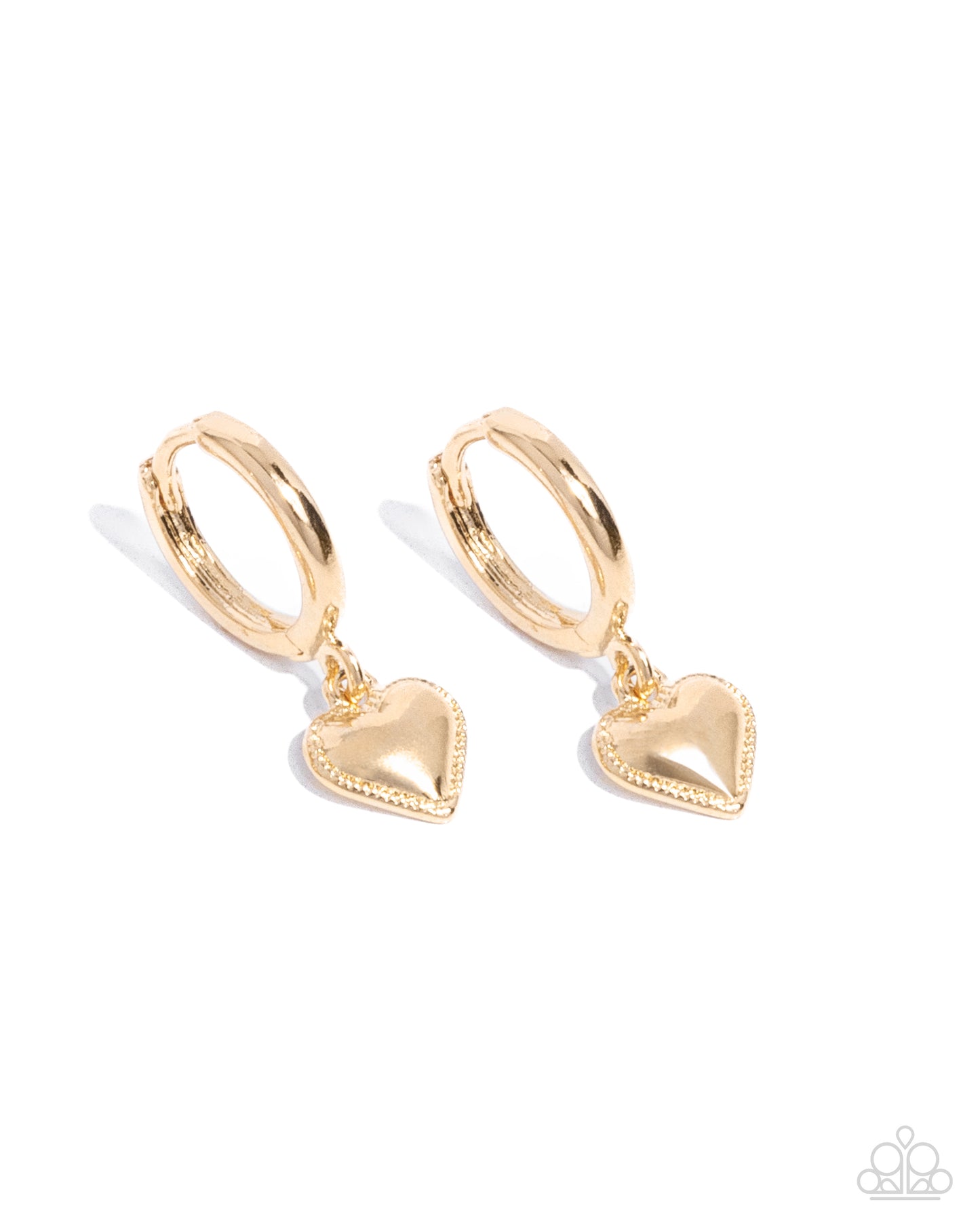 Emotive Elegance - Gold Heart Hinge 1/2 Inch Hoop Earring Paparazzi