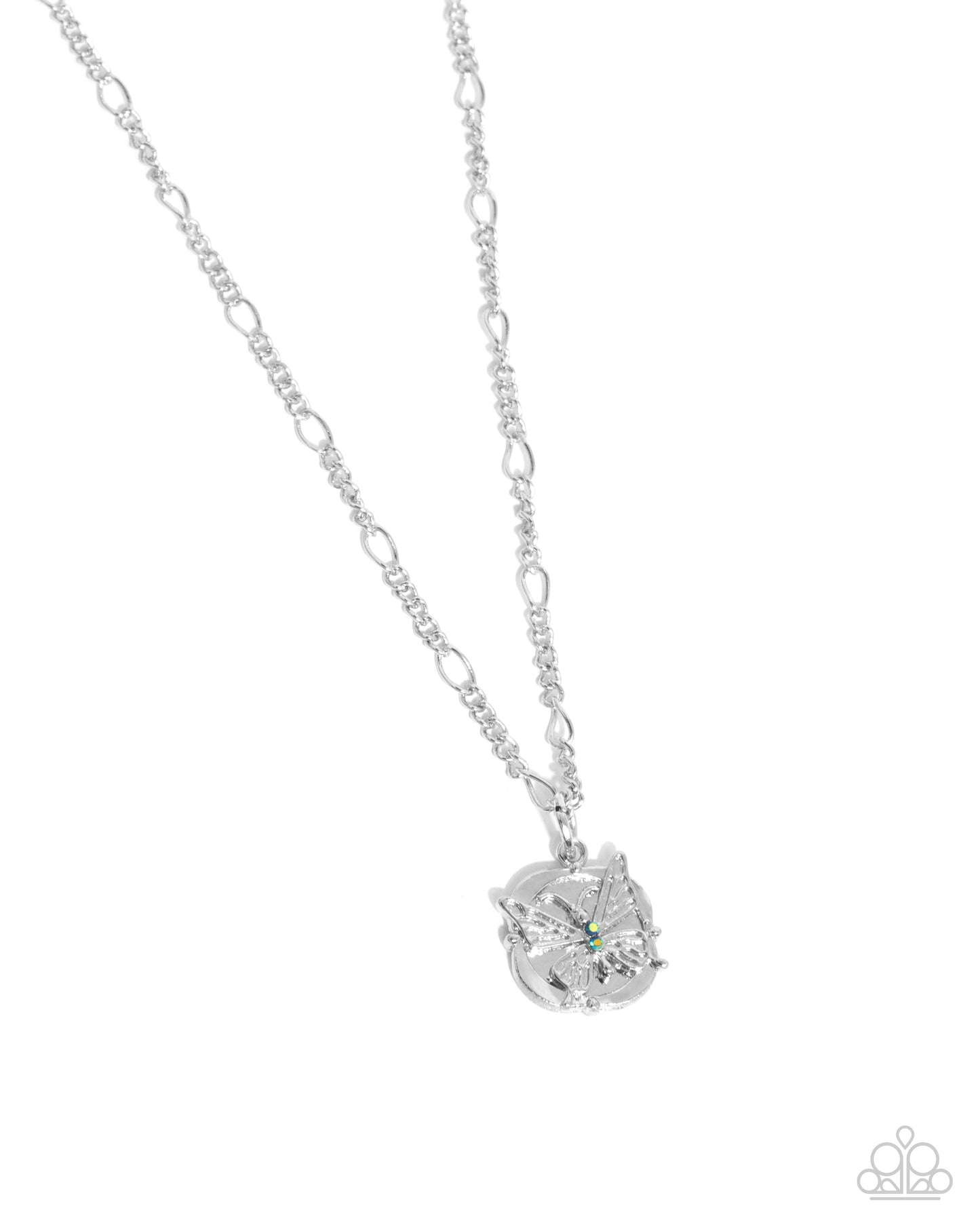 Where Do BUTTERFLIES Go? - Green Emerald Rhinestone & Silver Butterfly Necklace