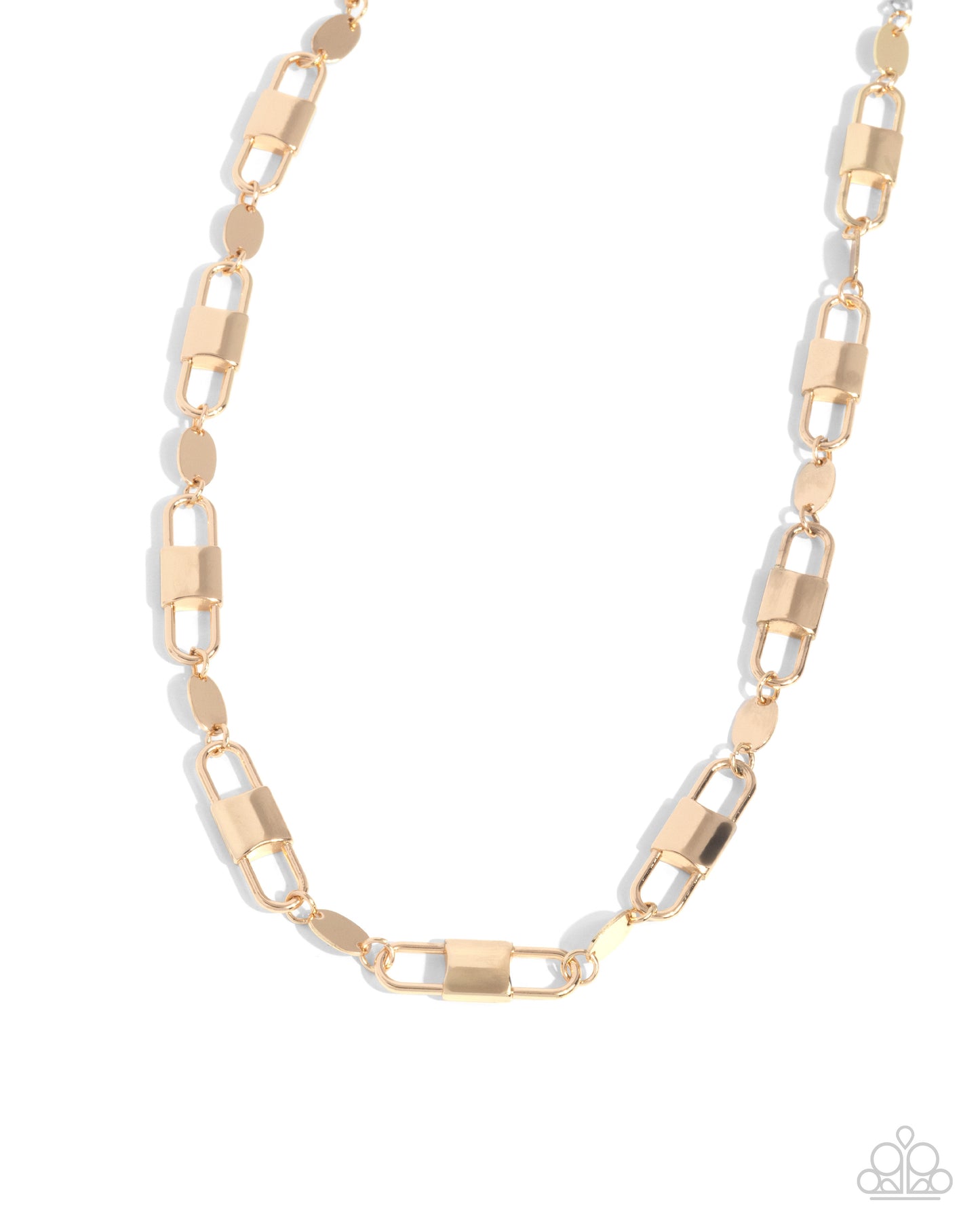 Seamless Sunset - Gold Padlock Style Link Chain Necklace Paparazzi N2474