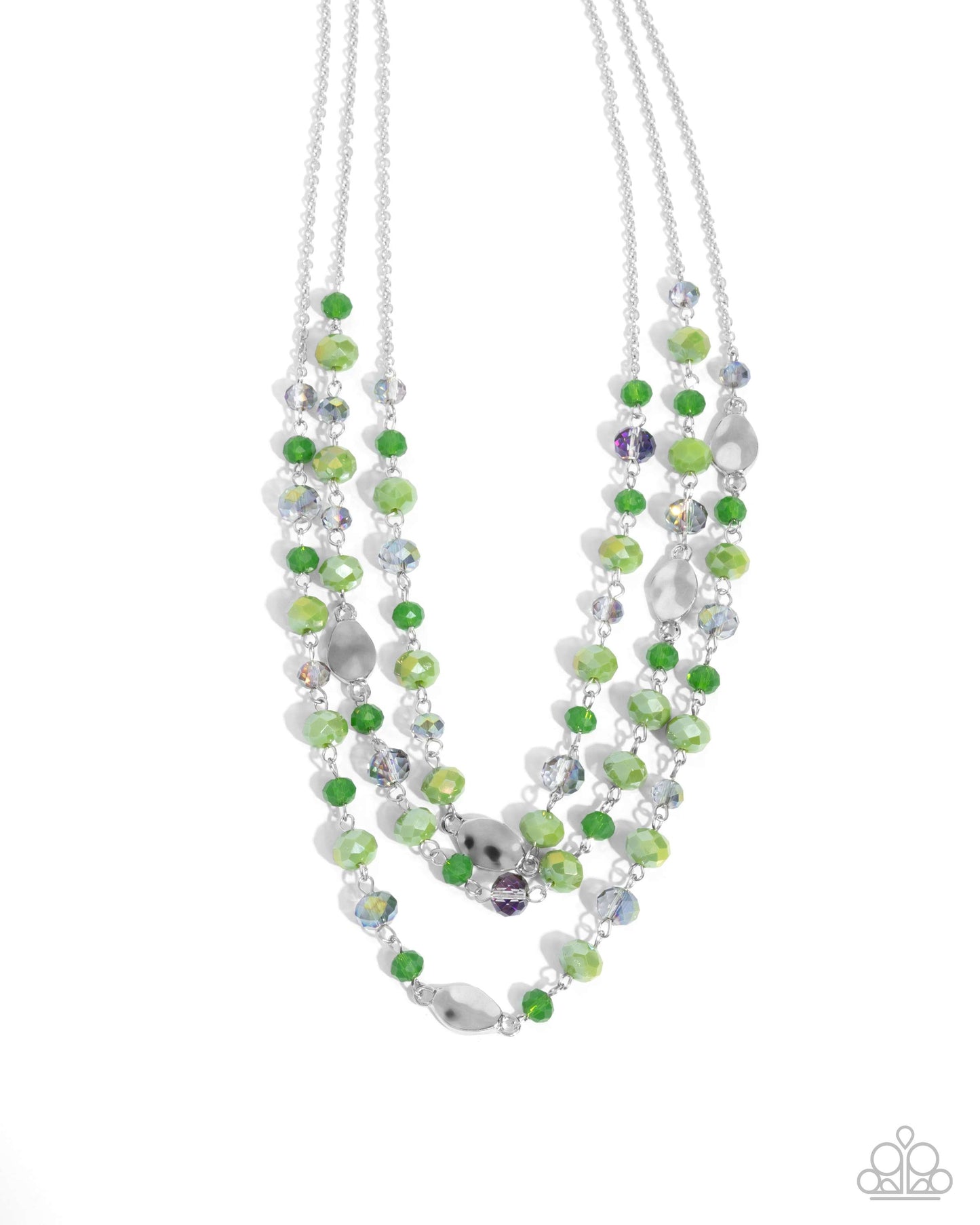 Radiantly Rich - Green Multicolored Faceted Bead Layered Necklace Paparazzi N2551