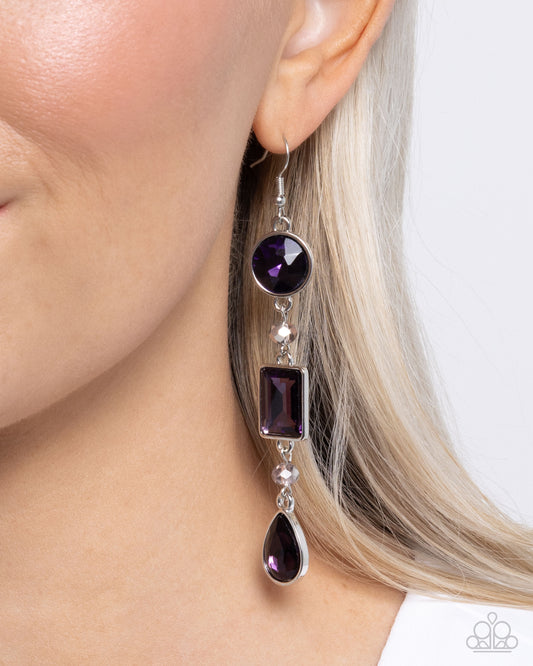 Complete Charisma - Purple Gem Silver Earring Paparazzi E2820